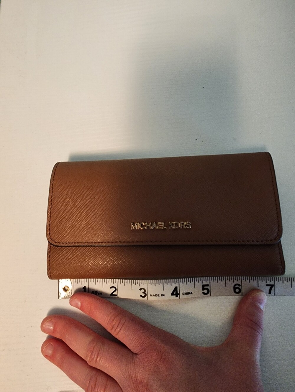 Michael Kors Tri- Fold Brown Wallet - Picture 9 of 11